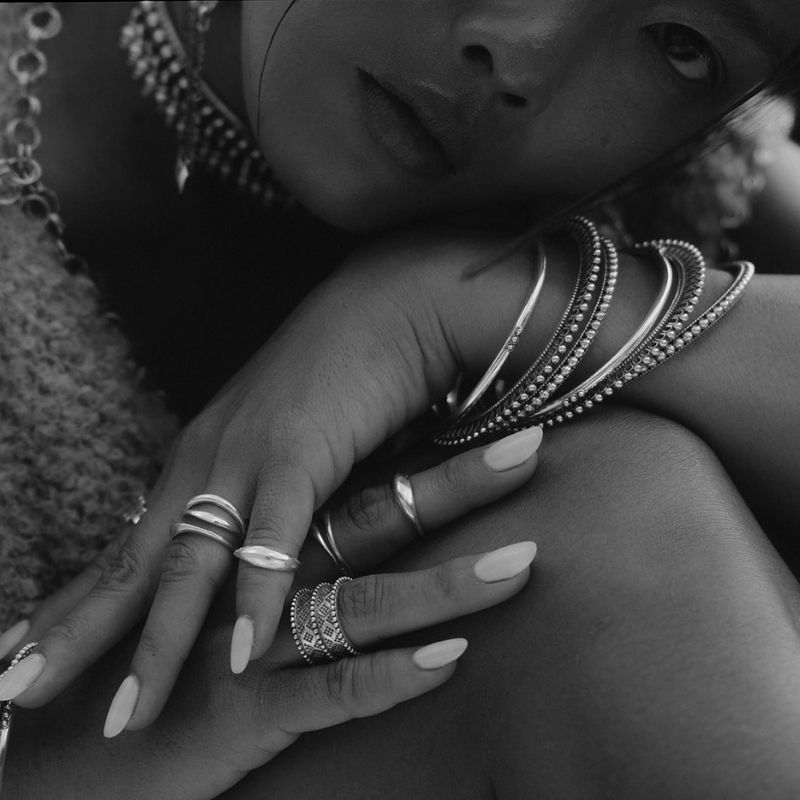 Beaded | Bangle – 925 Silver - NOIR KĀLA