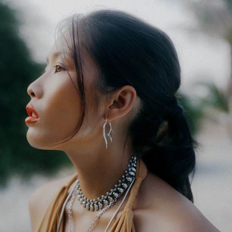 Etha | Hoop Earrings - NOIR KĀLA - NOIR KĀLA