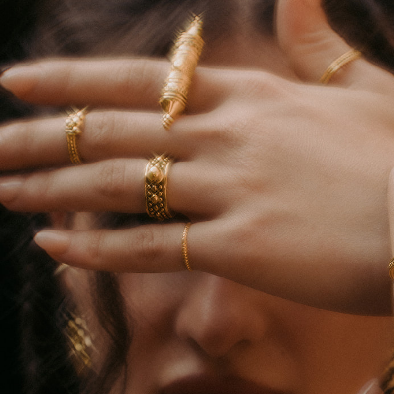 Beaded Edge | Ring - Brass