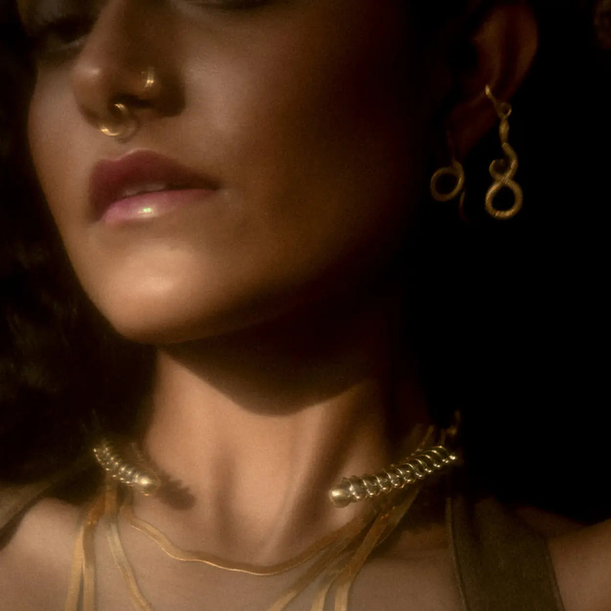 Spine Torque | Hoop Necklace - Brass
