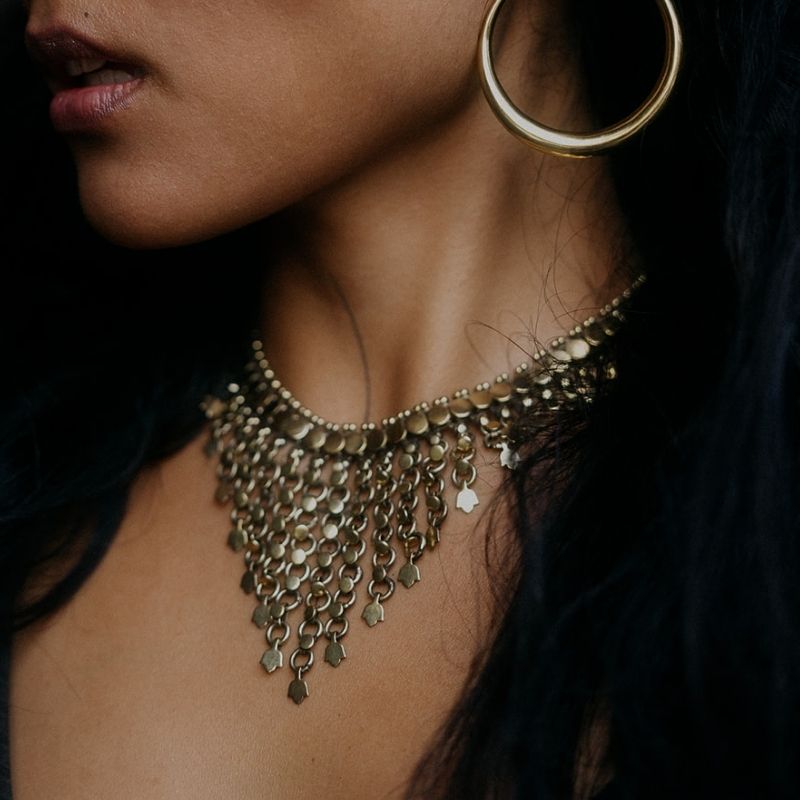 Elysium | Collar Necklace - Brass - NOIR KĀLA