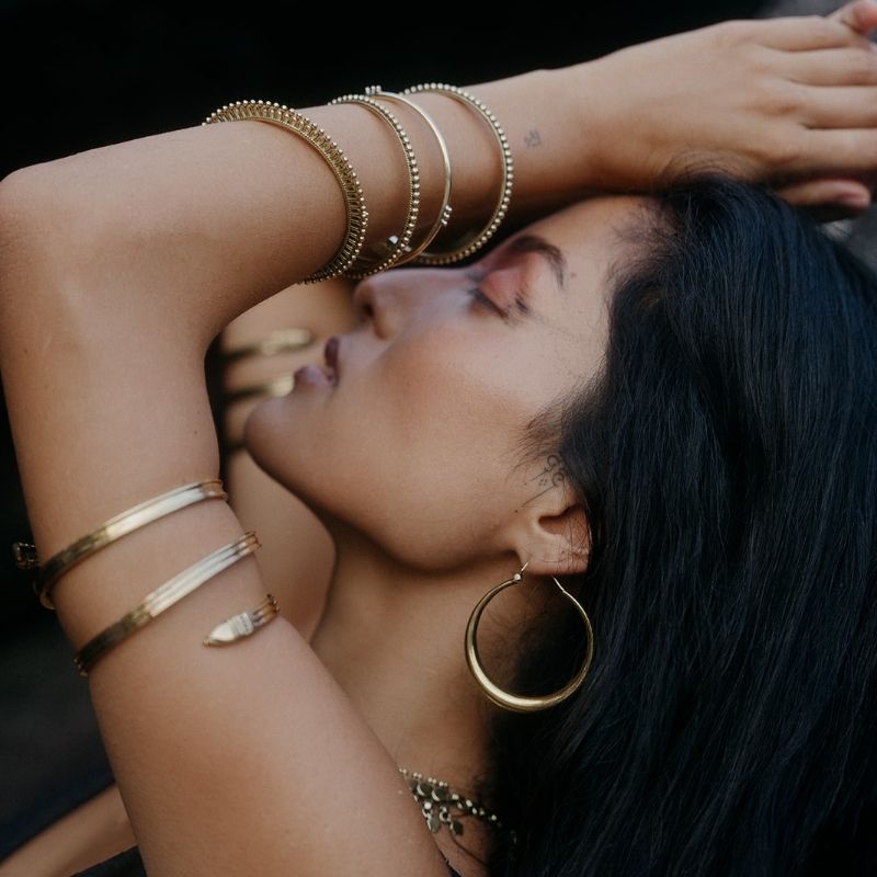 Flamenco | Créoles - Laiton - NOIR KĀLA