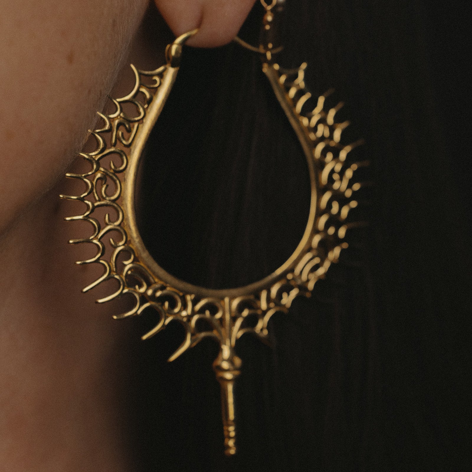Spiked Relic | Hoop Earrings – Brass
