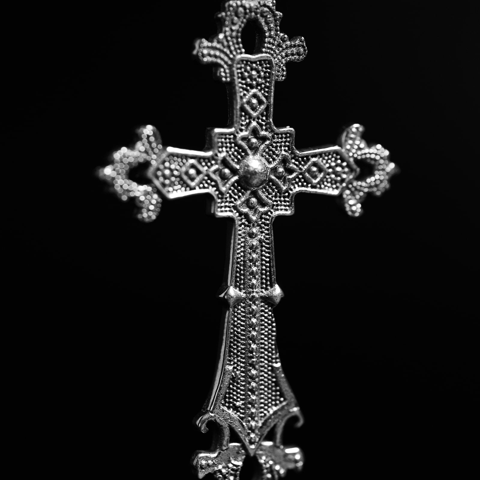 Medieval Cross | Hoop Earrings - 925 Silver