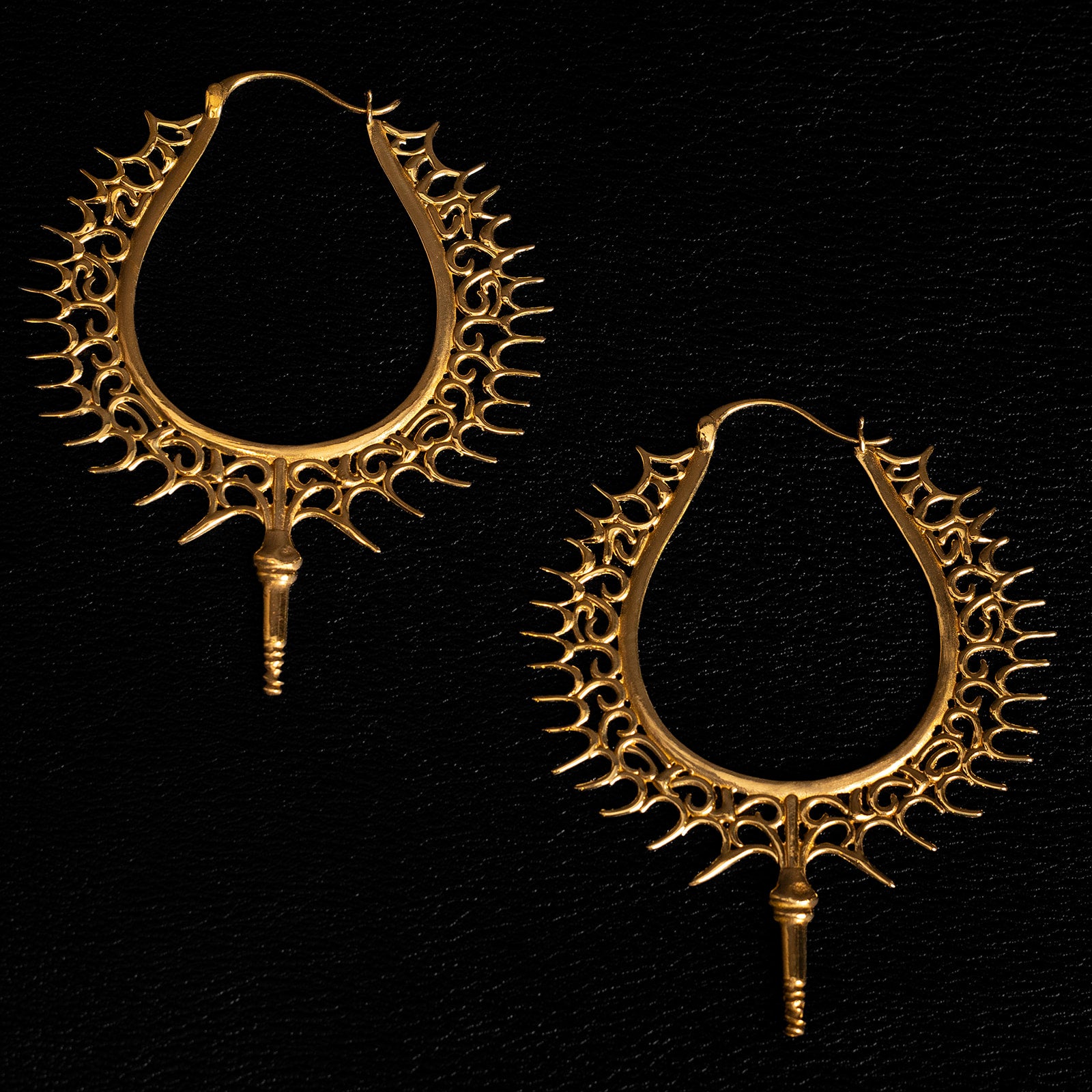 Spiked Relic | Hoop Earrings – Brass