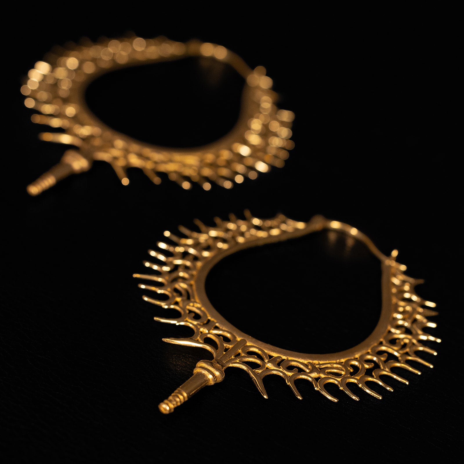 Spiked Relic | Hoop Earrings – Brass
