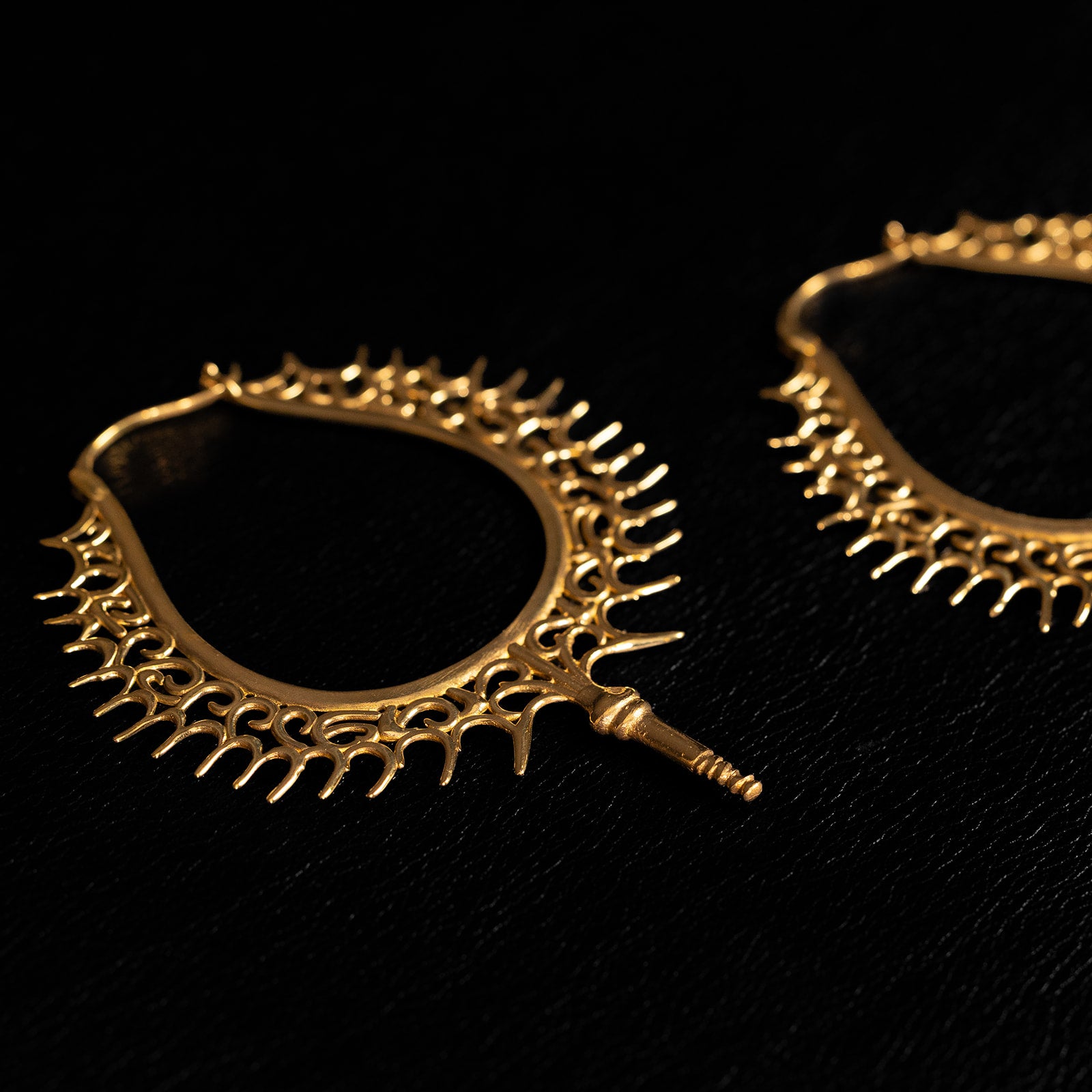 Spiked Relic | Hoop Earrings – Brass