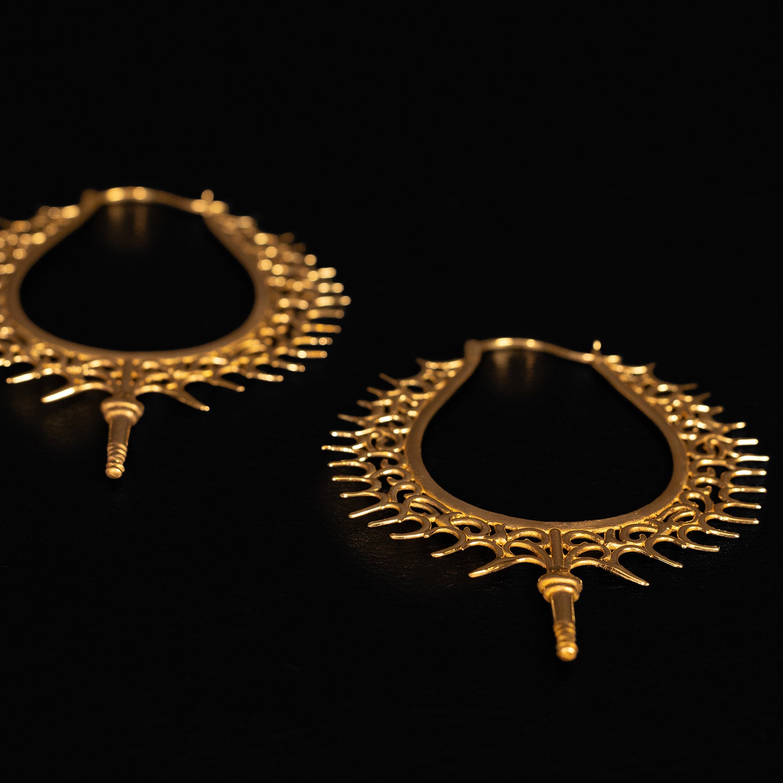 Spiked Relic | Hoop Earrings – Brass