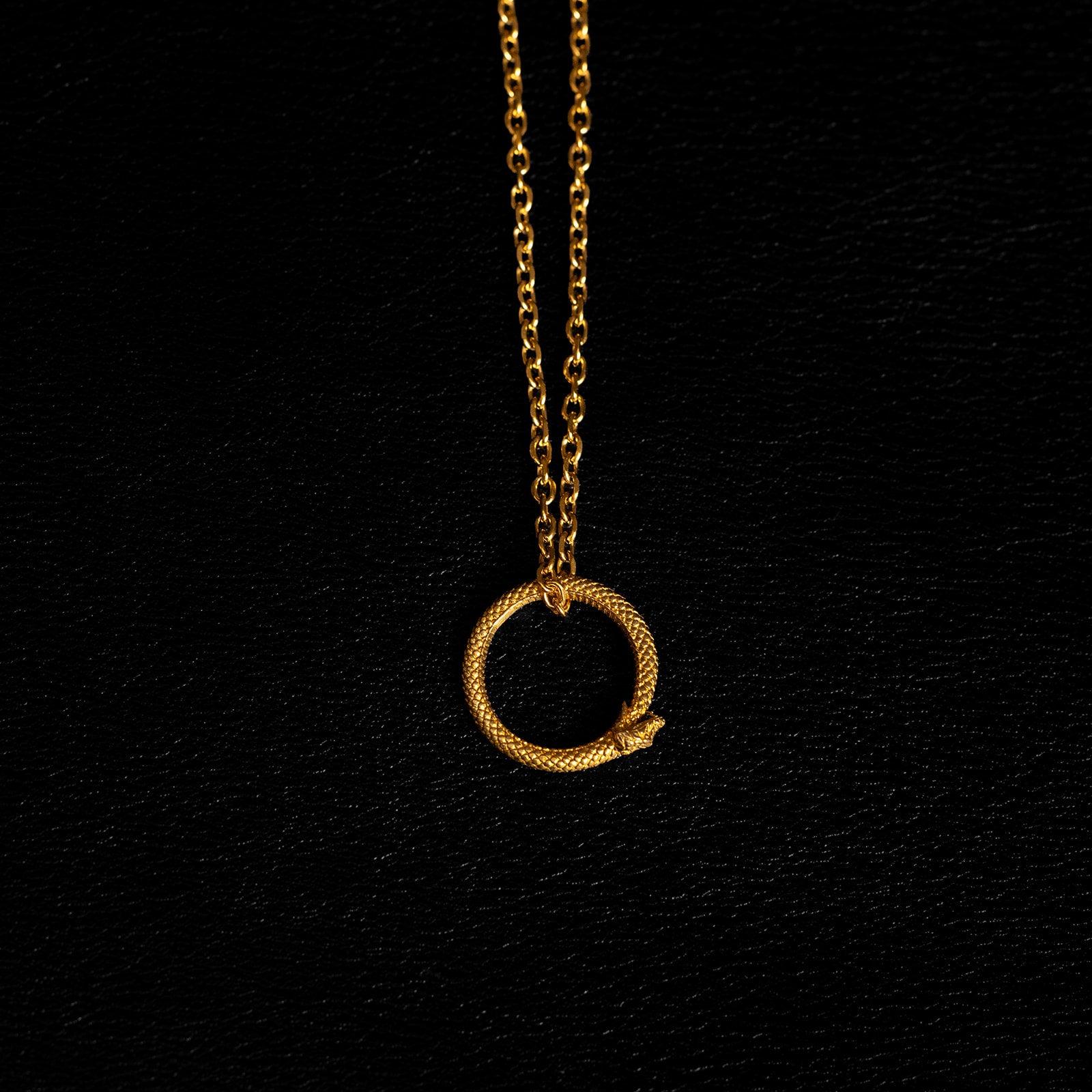 Ouroboros [S] | Pendant Necklace - Brass