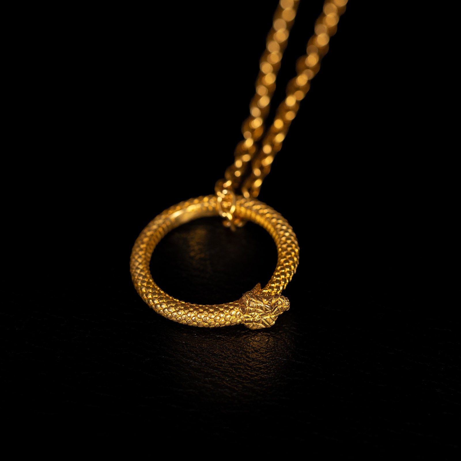 Ouroboros [S] | Pendant Necklace - Brass
