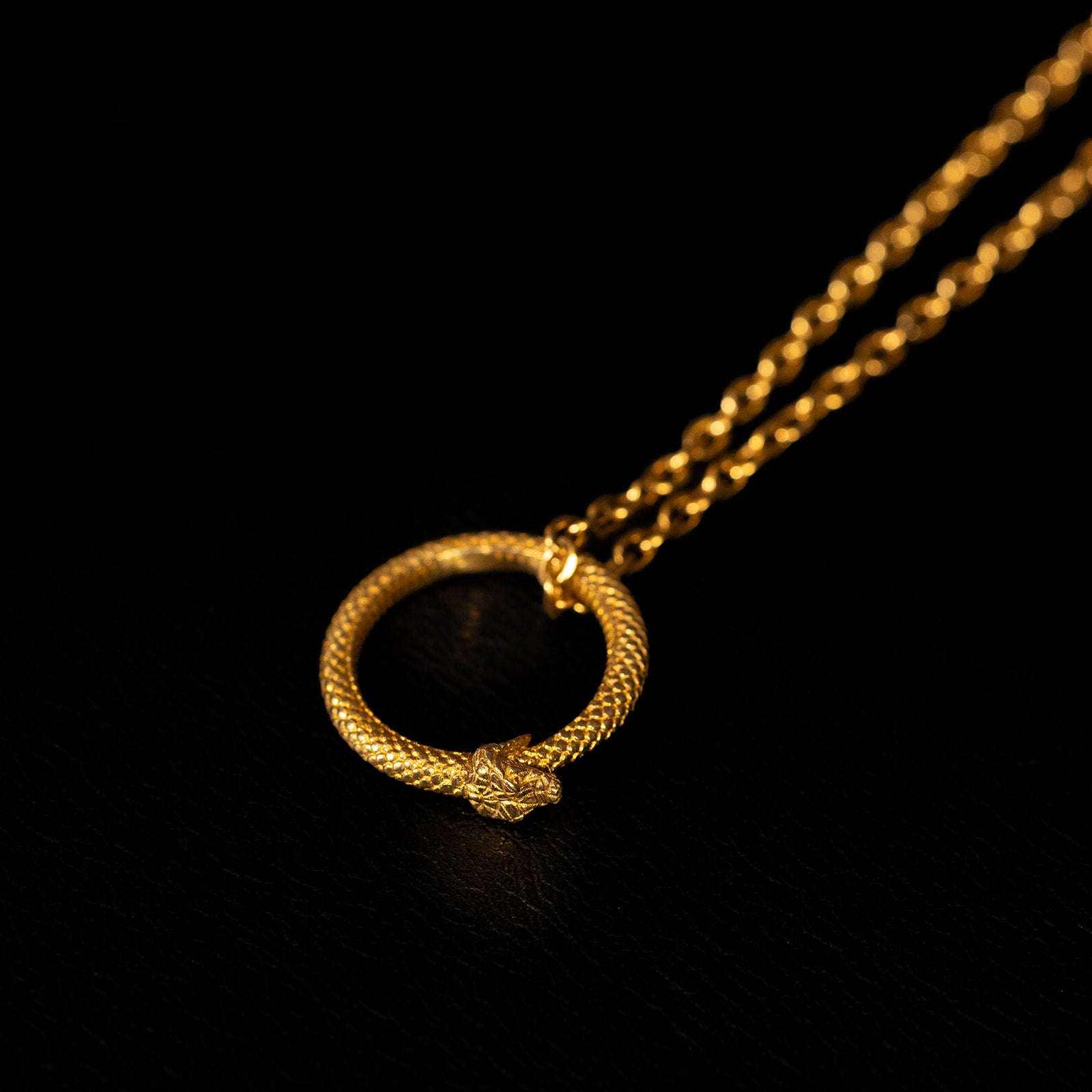 Ouroboros [S] | Pendant Necklace - Brass