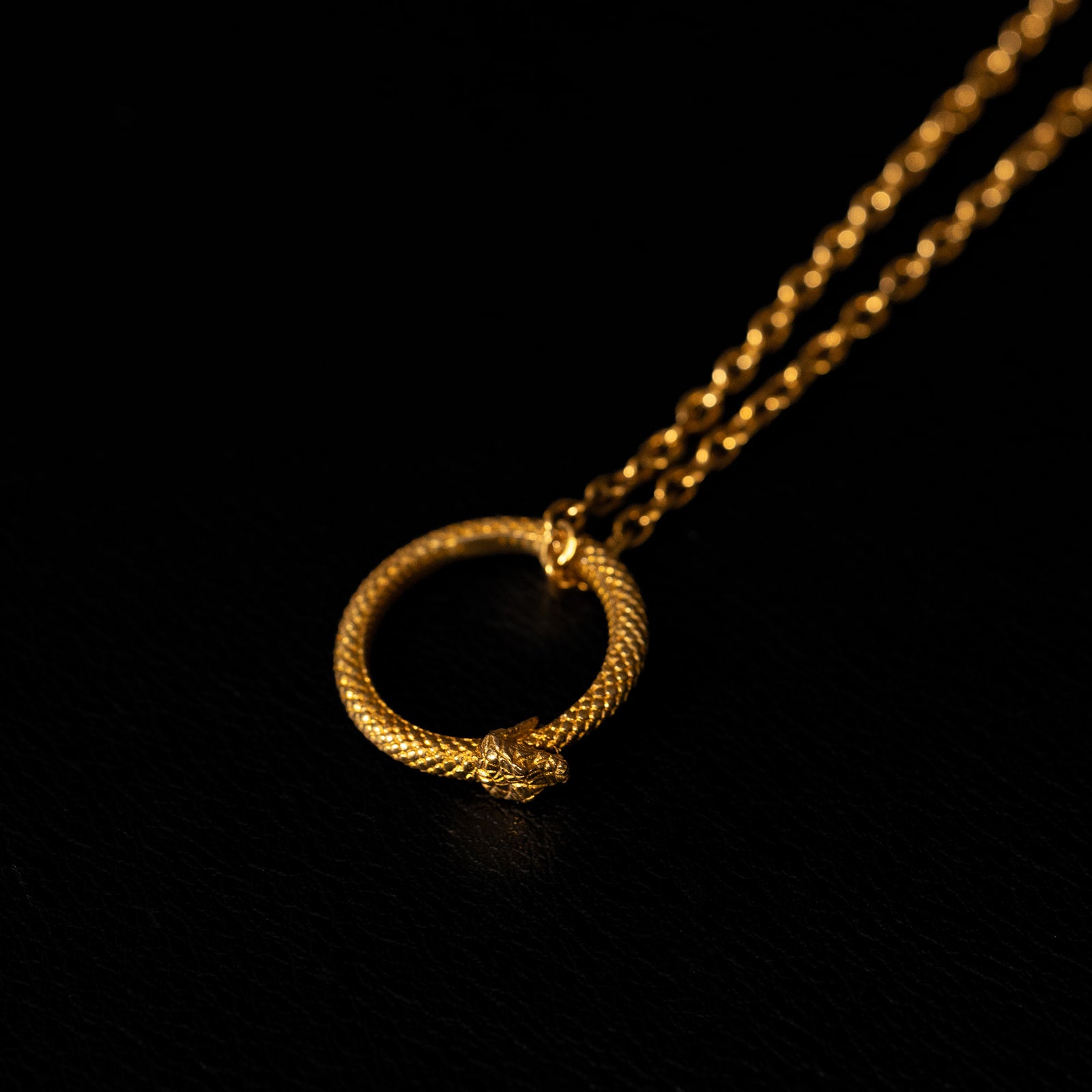 Ouroboros [S] | Pendant Necklace - Brass
