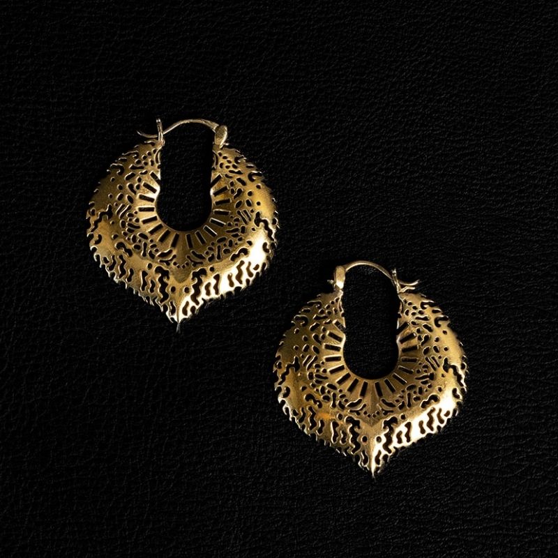 Solar Relic | Hoop Earrings - Brass - NOIR KĀLA