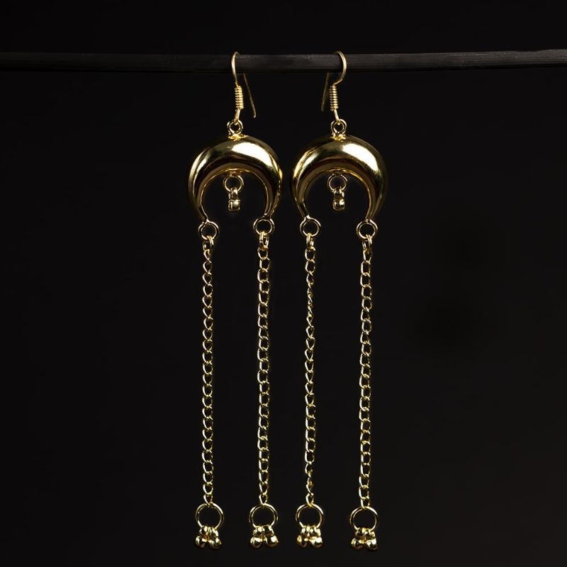 Crescent | Boucles d'oreilles pendantes - Laiton